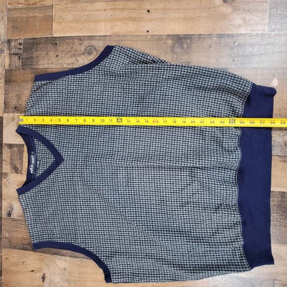 Polo Golf Ralph Lauren Houndstooth Vest Pullover Sweater V Neck Mens‎ XL Vintage - Picture 8 of 9